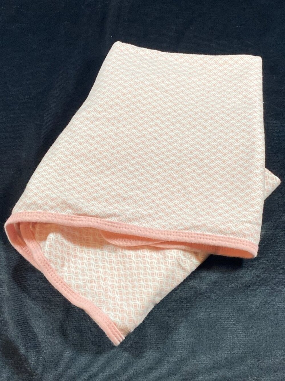 Carters Pink White Diamond Square Geo Print Baby Receiving Swaddle Blanket